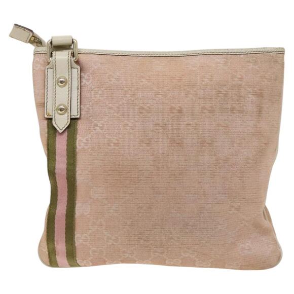 GUCCI GG Canvas Sherry Line Shoulder Bag Pink Gold - Picture 3 of 16